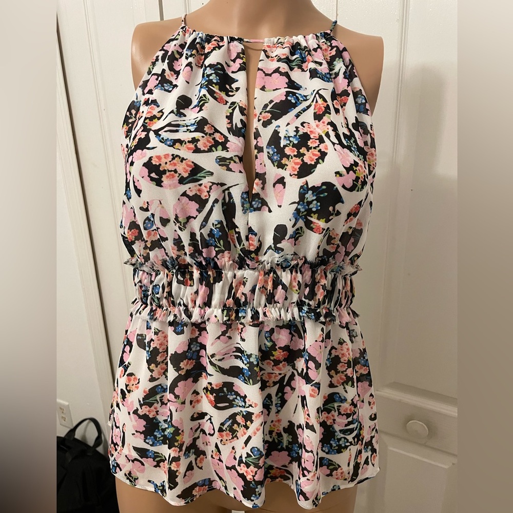 Guess Halter Style Floral Blouse XS